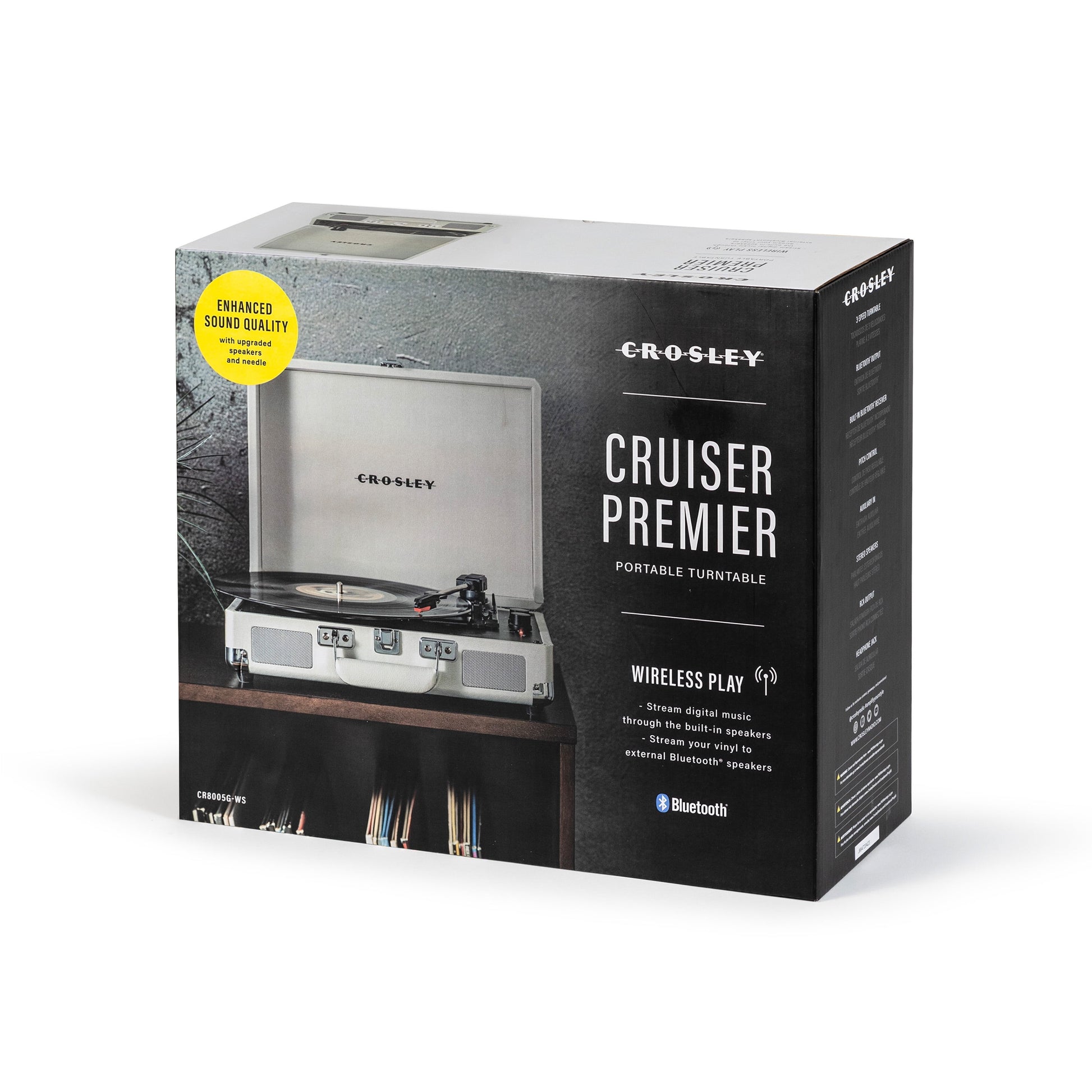 Cruiser Premier Vinyl Record Player with Speakers and Wireless Bluetooth - Audio Turntables