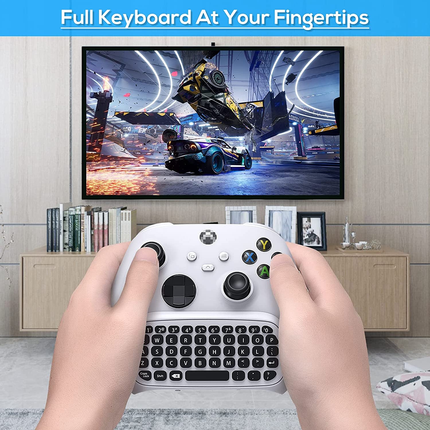 Wireless 2.4Ghz Mini Controller Keyboard Gaming Chatpad with Audio/Headset Jack for  Controller Accessories