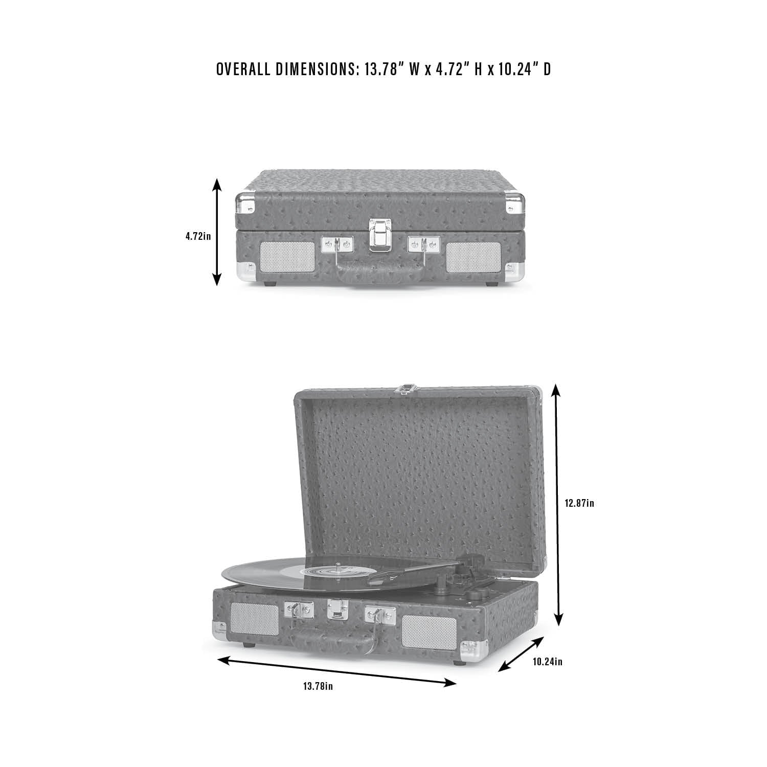 Cruiser Premier Vinyl Record Player with Speakers and Wireless Bluetooth - Audio Turntables