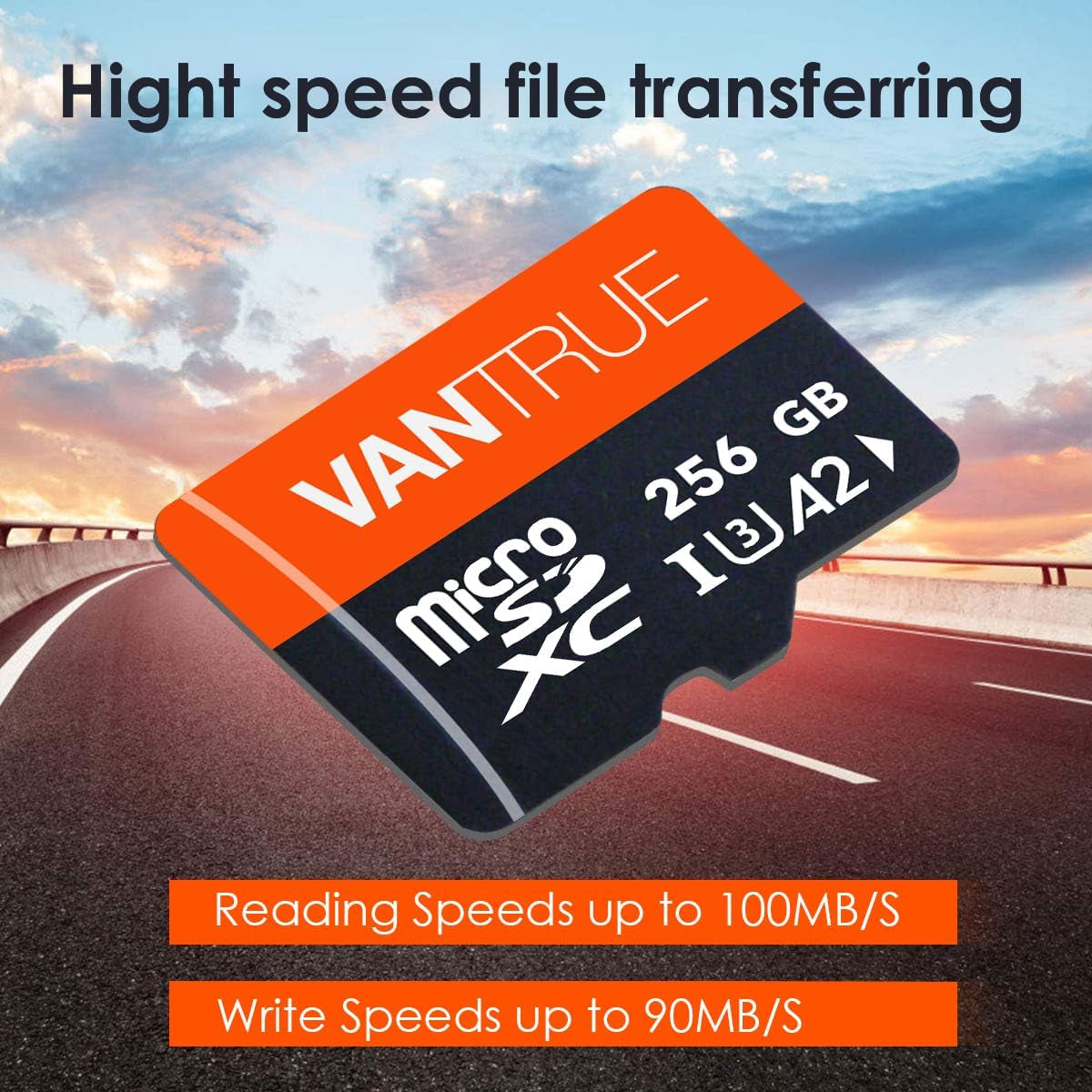 256GB Microsdxc UHS-I U3 4K UHD Video High Speed Transfer Monitoring SD Card with Adapter for Dash Cams, Body Cams, Action Camera, Surveillance & Security Cams