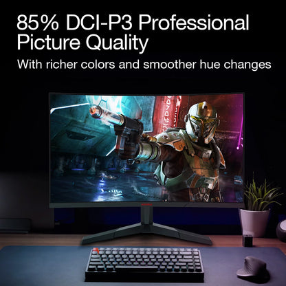 27 Inch 2K QHD 144Hz 1Ms Curved Gaming Monitor,Adpitive-Sync Technology,100% Srgb Computer Monitor,Hdmi/Displayport,Black,27E6Qc